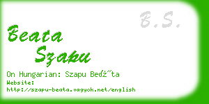beata szapu business card